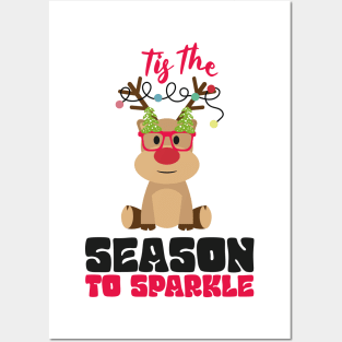 Tis The Season To Sparkle Funny Christmas Girl Gift Posters and Art